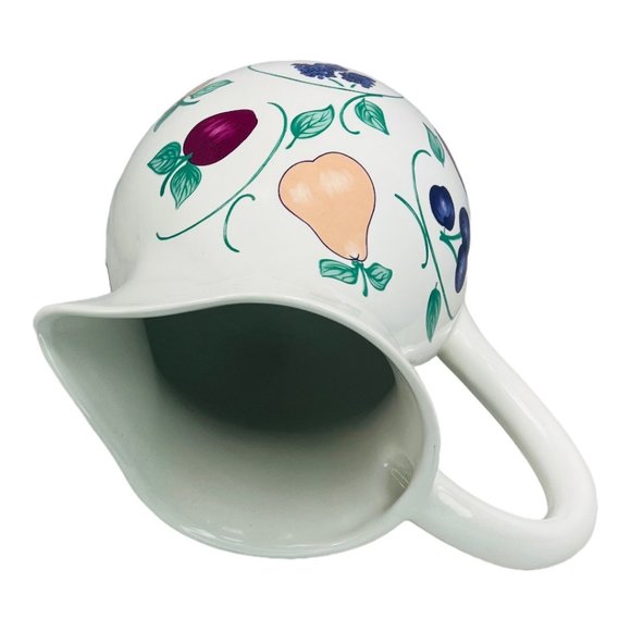 Orchard Medley by Princess House Vintage Ceramic Pitcher Fruit Pattern - Picture 8 of 10
